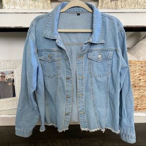Raw Hem Jean Jacket